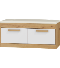 Szafka na buty 2D Maximus - MXS-38 - Dąb Artisan/Biały połysk/Eco beż