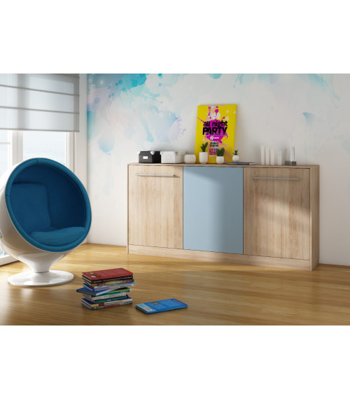 Półkotapczan Roger łóżko składane Sonoma jasna/Niebieski