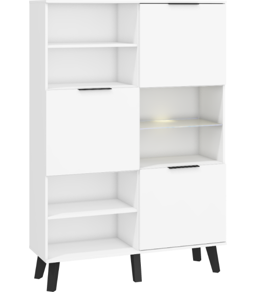 Regał 3D Sven - SVN-09 - Biały/Biały połysk