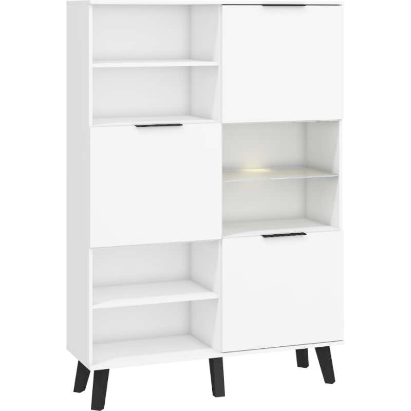 Regał 3D Sven - SVN-09 - Biały/Biały połysk