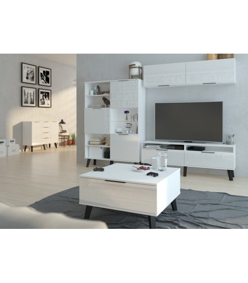 Regał 3D Sven - SVN-09 - Biały/Biały połysk