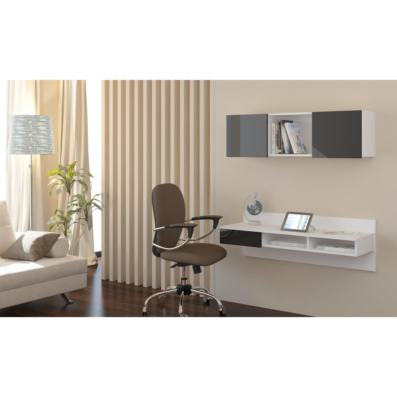 Biurko Uno Biały/Czarny połysk