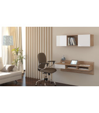 Biurko Uno Sonoma jasna/Biały połysk