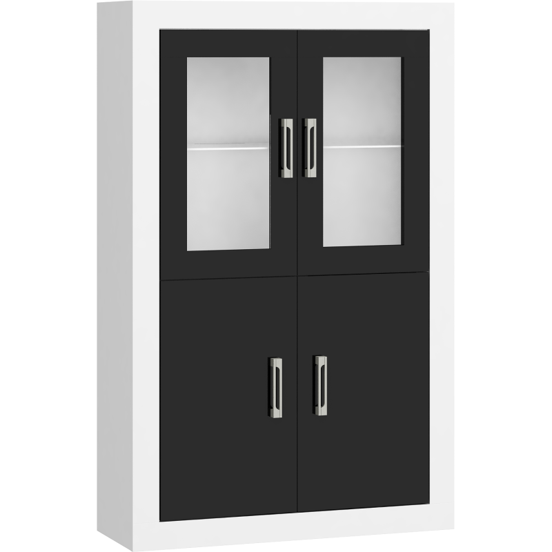 Regał 2DW Verin - VRN-19 - Biały/Czarny połysk