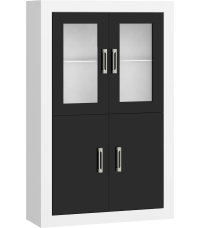 Regał 2DW Verin - VRN-19 - Biały/Czarny połysk