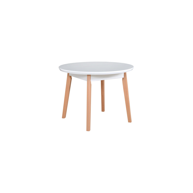 Stół Oslo 4 Buk naturalny / blat Biały