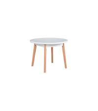 Stół Oslo 4 Buk naturalny / blat Biały