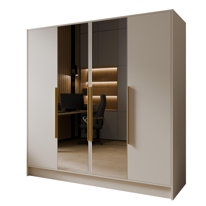 Szafa z lustrem Lusso 200 - Kaszmir/uchwyt złoty