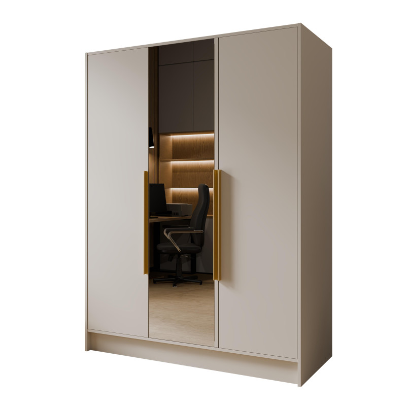 Szafa z lustrem Lusso 150 - Kaszmir/uchwyt złoty