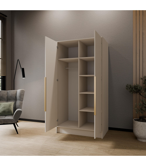 Szafa z lustrem Lusso 100 - Kaszmir/uchwyt złoty