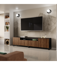 Szafka RTV Mio stojąca - Czarny/Dąb Catania