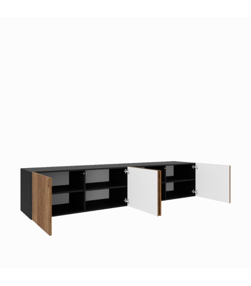 Szafka RTV Mio 2x100 zamknięta - Czarny/Dąb Catania