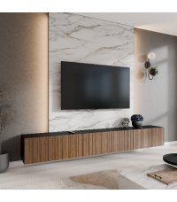 Szafka RTV Mio 3x100 zamknięta - Czarny/Dąb Catania