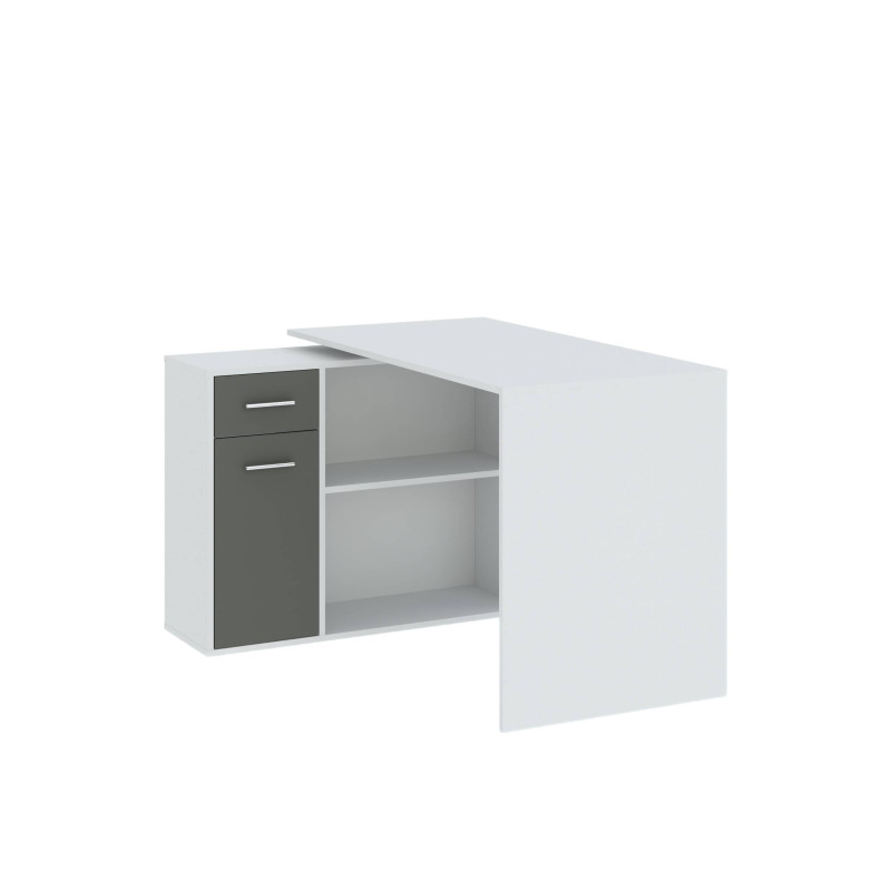 Biurko z szafkami Lena - biały / szary