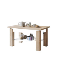 Ławostół rozkładany z półką Astoria - dąb sonoma / biały