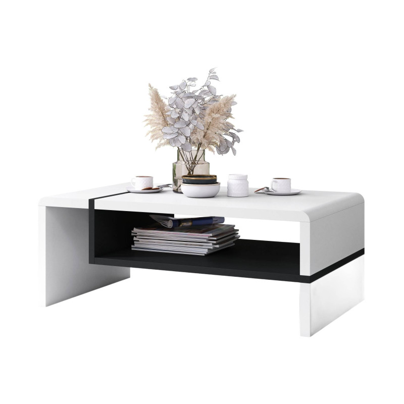 Ława Folk - biały / czarny