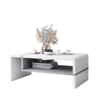 Ława Folk - biały / beton millenium