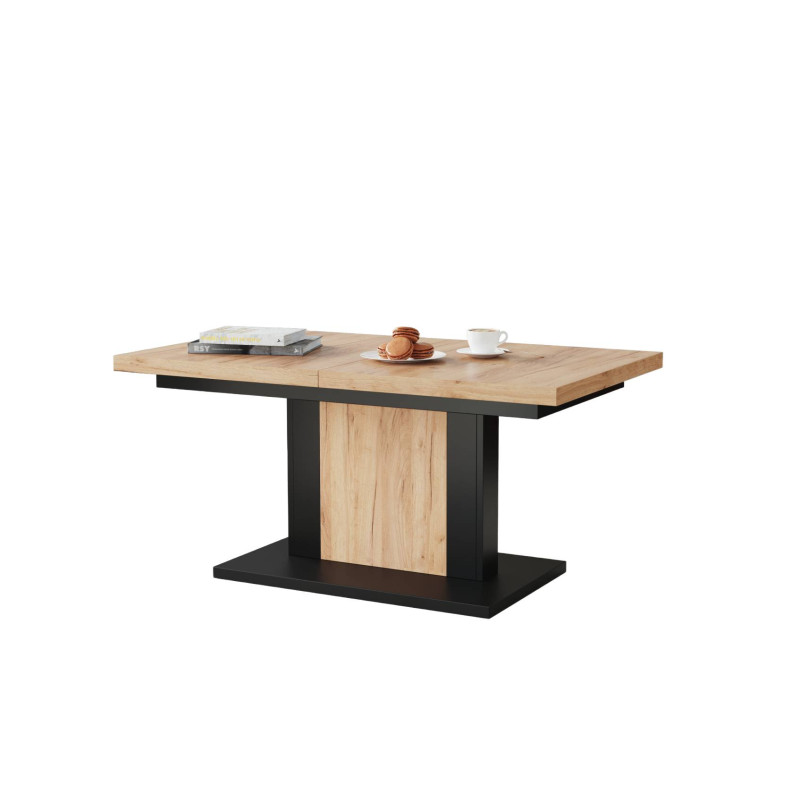 Ławostół rozkładany Orion - dąb craft złoty / czarny