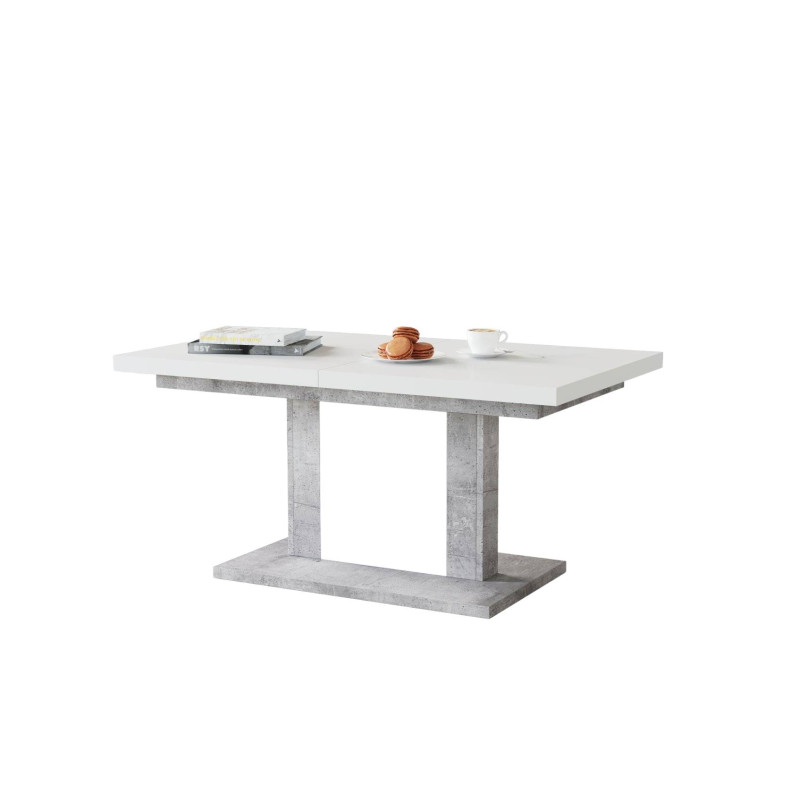 Ławostół rozkładany Orion - biały / beton millenium