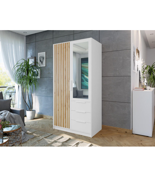 Szafa BALI LUX D2 Biały/lustro
