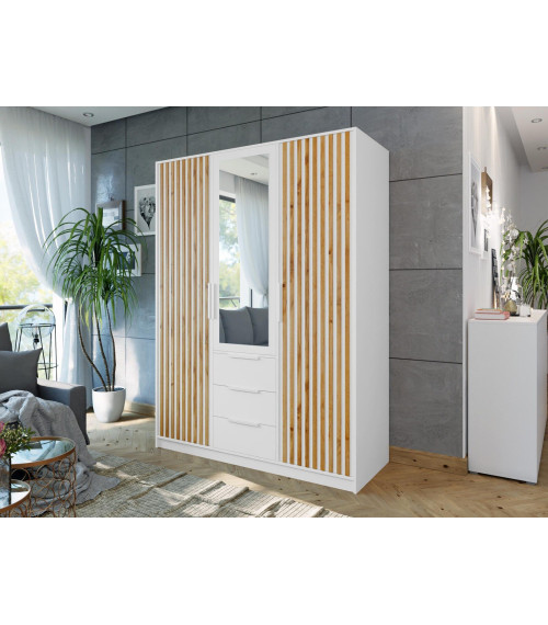 Szafa BALI LUX D3 biały/lustro