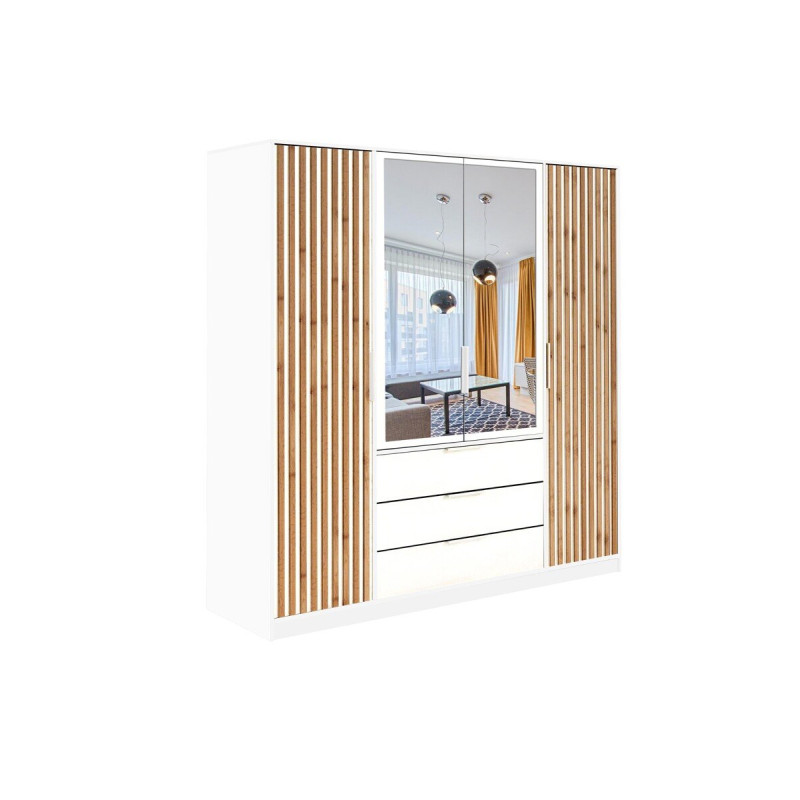 Szafa BALI LUX D4 biały/lustro