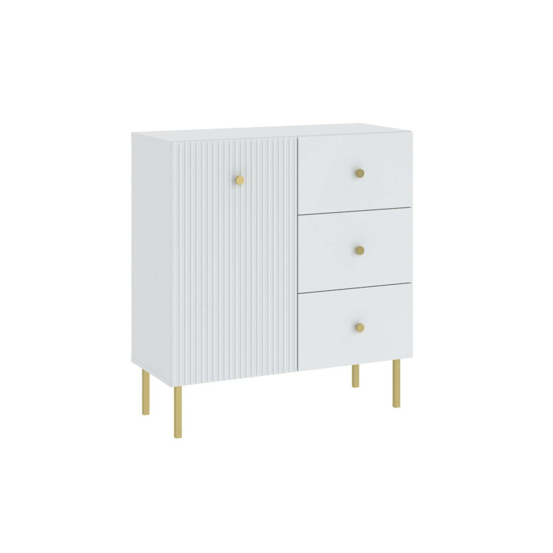 Komoda 1D3S Viena biały/złoty