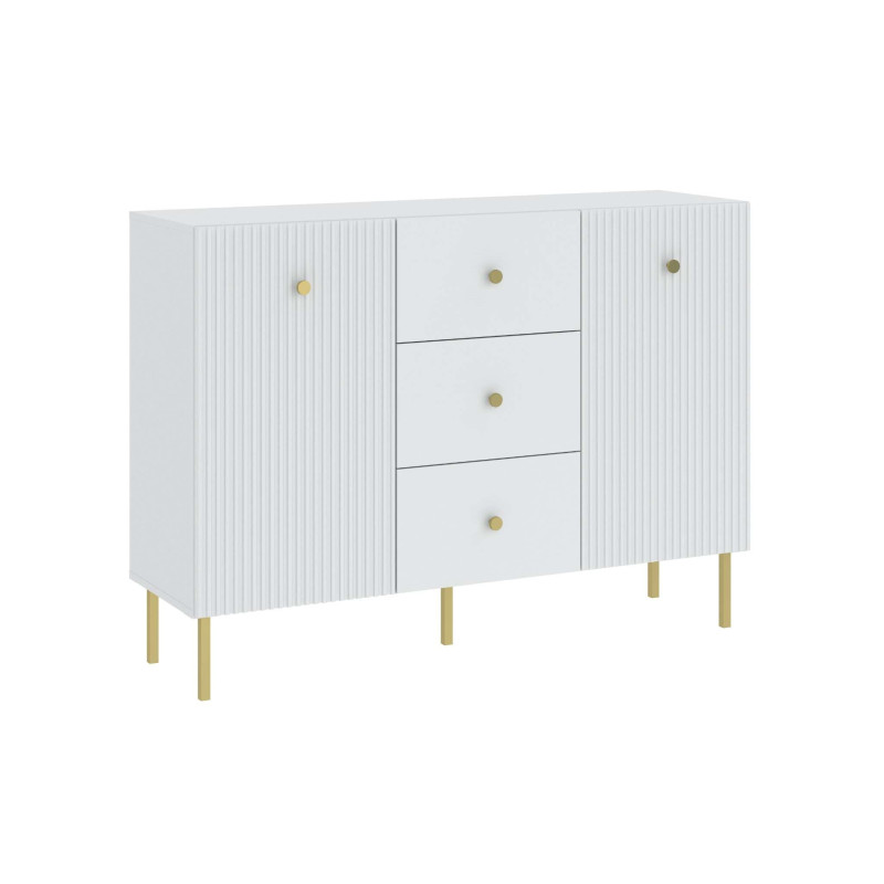 Oxo - komoda 2D3S biały/złoty