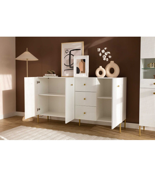 Oxo - komoda 3D3S biały/złoty