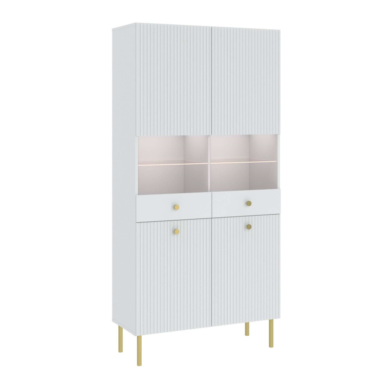 Oxo - witryna 4D biały/złoty