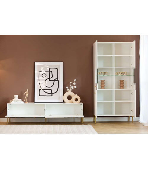 Oxo - witryna 4D biały/złoty