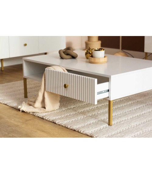 Oxo - ława biały/złoty