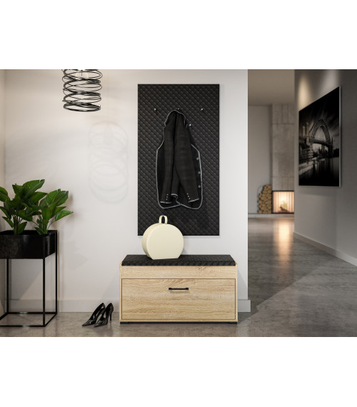 Caro 20 Czarny - wieszak tapicerowany