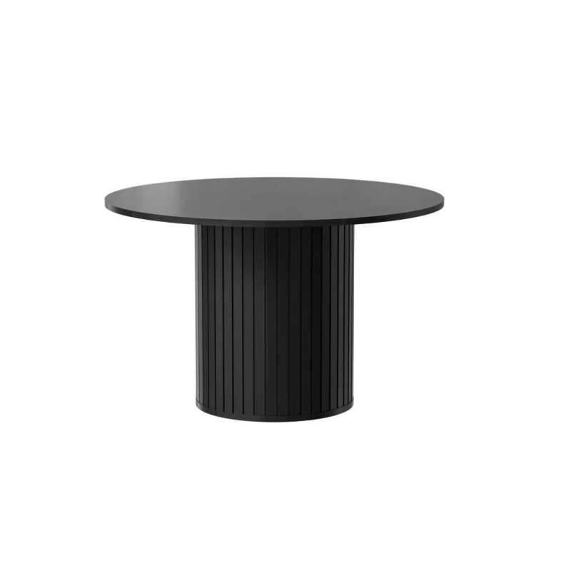 Stół okrągły 120 Zante ZA8 ryflowany - czarny mat