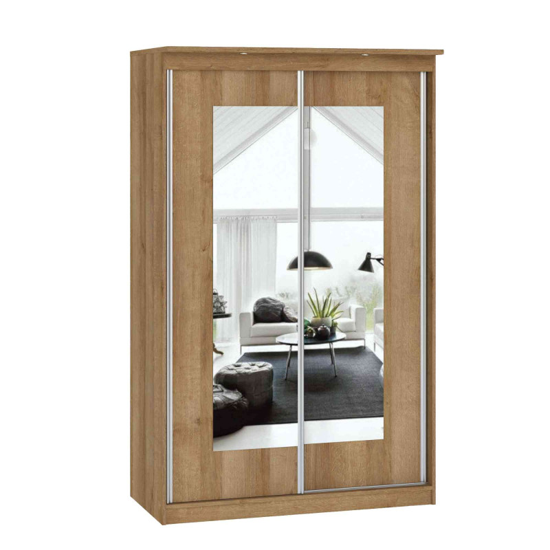 Szafa 2D przesuwna z lustrem Riviera 120 - dąb jasny Riviera