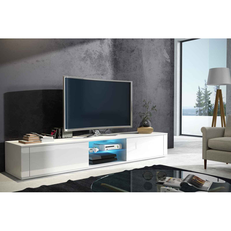 Stolik RTV Hit Biały/Biały połysk