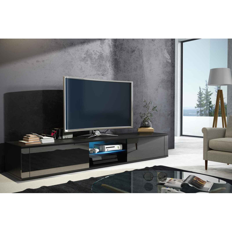 Stolik RTV Hit Czarny/Czarny połysk