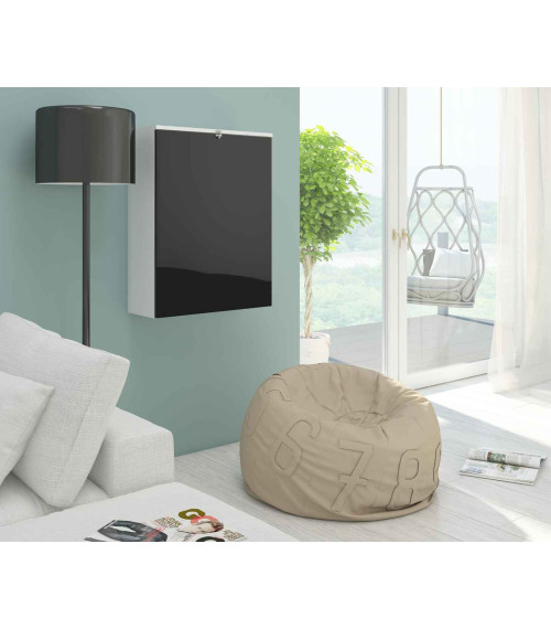 Biurko wiszące Hide Biały/Czarny połysk