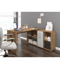 Biurko z szafkami Beat P - craft złoty / craft biały