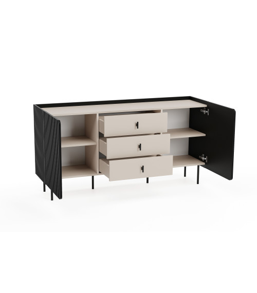 Komoda WENUS 2D3SZ - Czarny/Cashmere