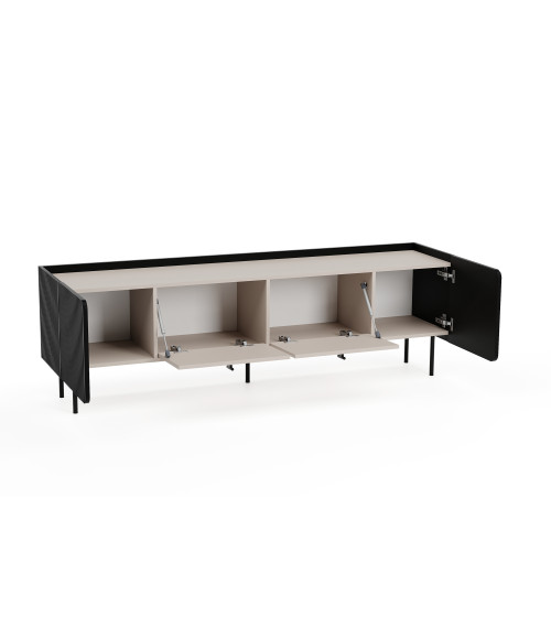 Szafka RTV WENUS 2D2K - Czarny/Cashmere