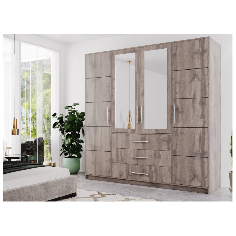 Szafa z lustrem Bali D4 dąb wellington