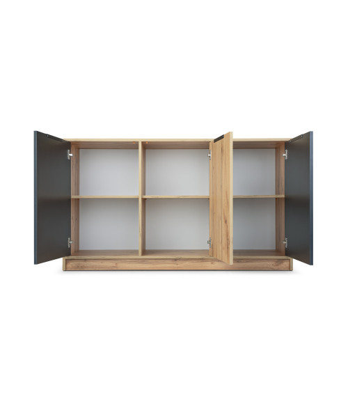 Bali LUX komoda D3 dąb wotan/czarny