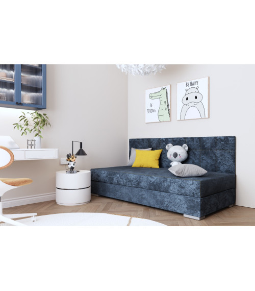 Sintra II łóżko kontynentalne tk. Fior 605 (niebieski) z materacem