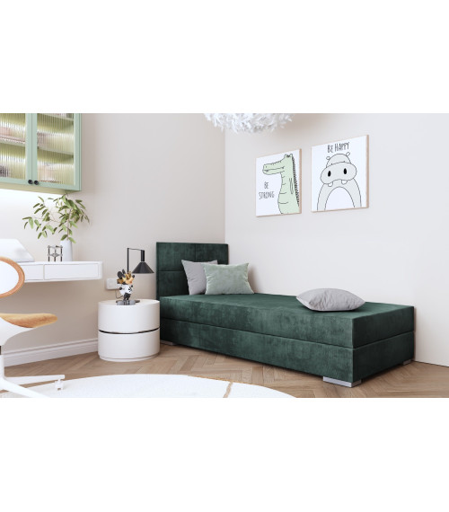 Tomar I łóżko kontynentalne tk. Amber 502 (zielony) z materacem