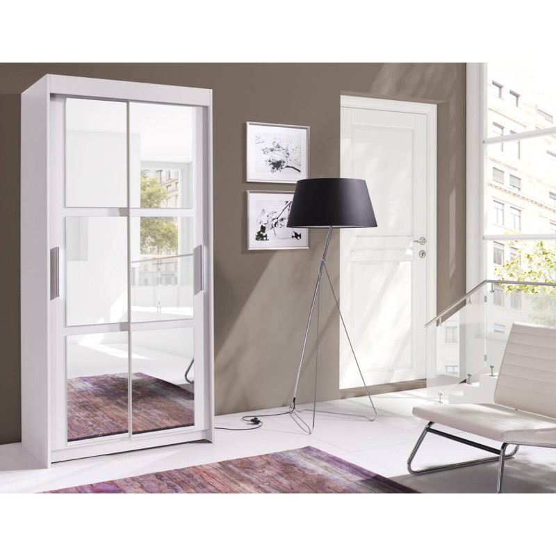 Szafa Karo 100 z lustrem biały/biały