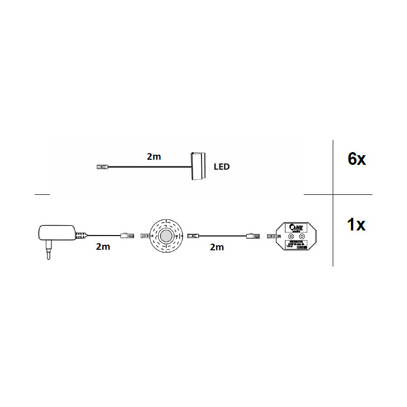 LED zestaw 6 pkt Niebieski