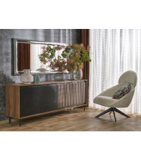 ABISSO lustro ścienne, srebrny (1p1szt)