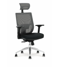 ADMIRAL fotel gabinetowy popielato / czarny