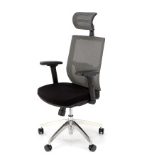 ADMIRAL fotel gabinetowy popielato / czarny